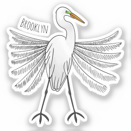 エグレ素晴らしット鳥漫画イラストレーション シール (正面)