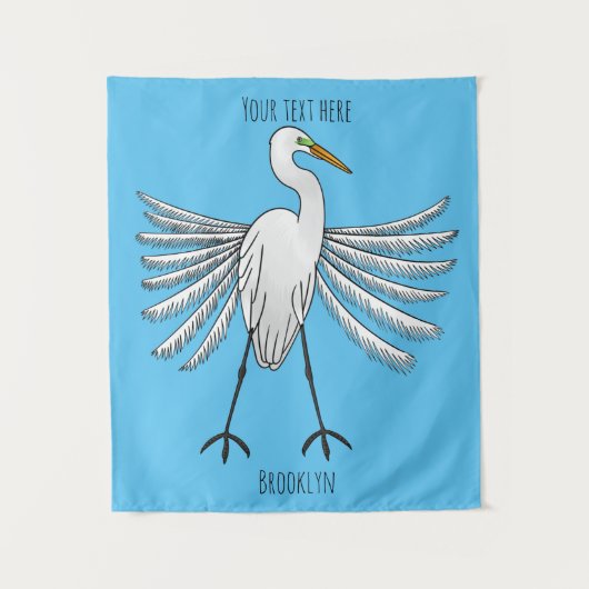 エグレ素晴らしット鳥漫画イラストレーション タペストリー (正面)