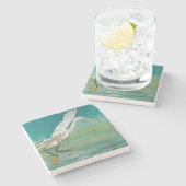 エグ絵を描レットショアバードビーチハウスアート ストーンコースター (横)