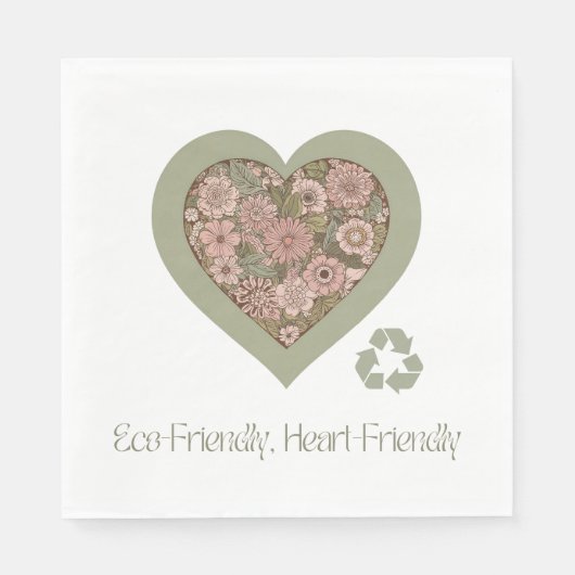 エコとハートフレンドリーラブ スタンダードランチョンナプキン (正面)