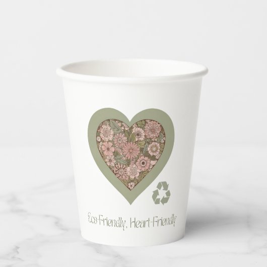 エコとハートフレンドリーラブ 紙コップ (正面)
