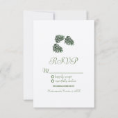 エコの水彩熱帯ボタニーパーム葉RSVP 招待状 (正面)