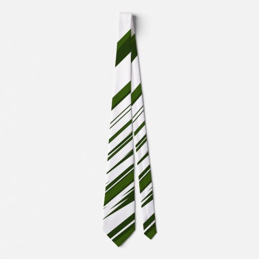 エコの緑と白のパターン ネクタイ (正面)
