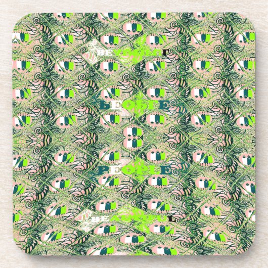 エコアフリカのモチーフ – 自然アインスパイアフリカアート コースター (正面)