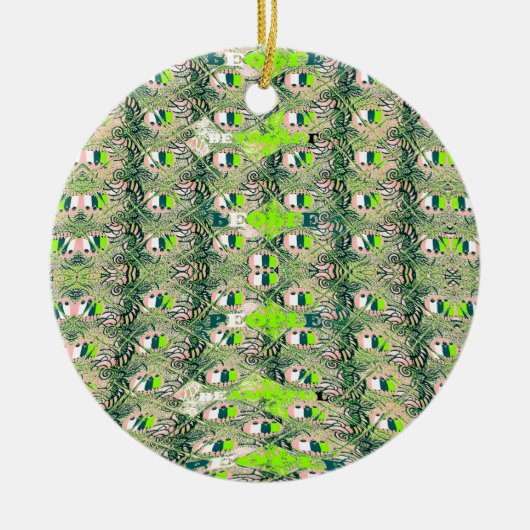 エコアフリカのモチーフ – 自然アインスパイアフリカアート セラミックオーナメント (正面)