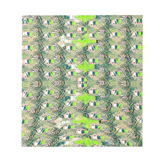 エコアフリカのモチーフ – 自然アインスパイアフリカアート ノートパッド (正面)