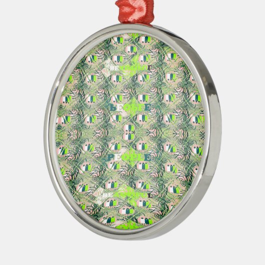 エコアフリカのモチーフ – 自然アインスパイアフリカアート メタルオーナメント (左)