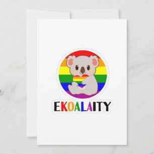 エコアラティ平等ゲイコアラおもしろいベアLGBTレインボ シーズンカード