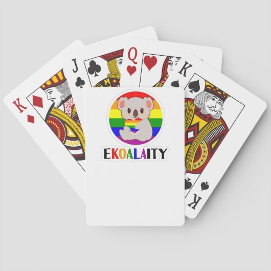 エコアラティ平等ゲイコアラおもしろいベアLGBTレインボ トランプ (裏面)
