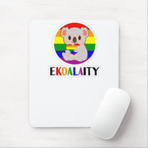 エコアラティ平等ゲイコアラおもしろいベアLGBTレインボ マウスパッド