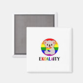 エコアラティ平等ゲイコアラおもしろいベアLGBTレインボ マグネット (正面/裏面)