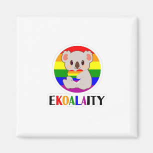 エコアラティ平等ゲイコアラおもしろいベアLGBTレインボ マグネット