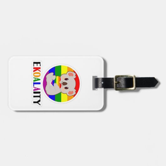 エコアラティ平等ゲイコアラおもしろいベアLGBTレインボ ラゲッジタグ (正面横)