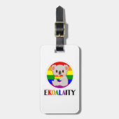 エコアラティ平等ゲイコアラおもしろいベアLGBTレインボ ラゲッジタグ (正面縦)