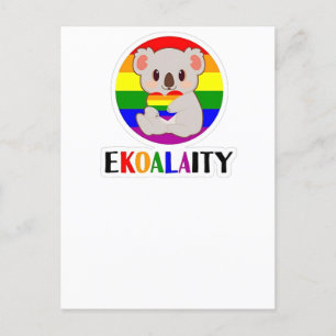 エコアラティ平等ゲイコアラおもしろいベアLGBTレインボ 案内ポストカード
