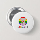 エコアラティ平等ゲイコアラおもしろいベアLGBTレインボ 缶バッジ (正面&裏面)