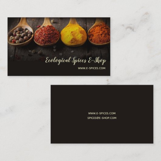 エコエコオーガニックスパイスショップバザーブティック 名刺 (正面/裏面)