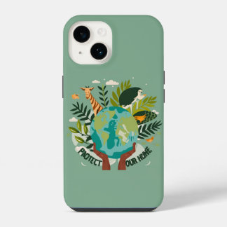 🌍💚 エコガーディアン: 私たちの家を守るスマホケース 🐘 iPhone 14ケース