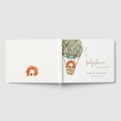 エコグリーンホットエアバルーンライオンマジカルベイビーシャワー ゲストブック (全面)