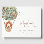 エコグリーンホットエアバルーンライオンマジカルベイビーシャワー ゲストブック (正面)