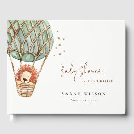 エコグリーンホットエアバルーンライオンマジカルベイビーシャワー ゲストブック