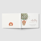 エコグリーンホットエアバルーンライオンマジカルベイビーシャワー ゲストブック (全面)