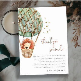 エコグリーンホットエアバルーンライオンマジカルベイビーシャワー サンキューカード