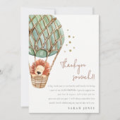 エコグリーンホットエアバルーンライオンマジカルベイビーシャワー サンキューカード (正面)