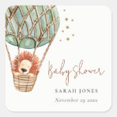 エコグリーンホットエアバルーンライオンマジカルベイビーシャワー スクエアシール (正面)