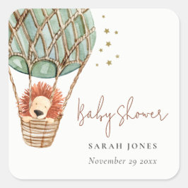 エコグリーンホットエアバルーンライオンマジカルベイビーシャワー スクエアシール