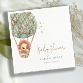 エコグリーンホットエアバルーンライオンマジカルベイビーシャワー スタンダードカクテルナプキン