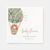 エコグリーンホットエアバルーンライオンマジカルベイビーシャワー スタンダードカクテルナプキン (正面)