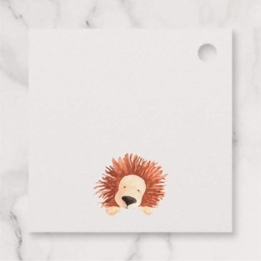 エコグリーンホットエアバルーンライオンマジカルベイビーシャワー フェイバータグ (裏面)