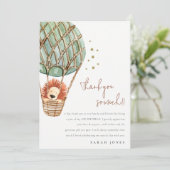 エコグリーンホットエアバルーン ライオン キッズ バースデー サンキューカード (スタンド正面)