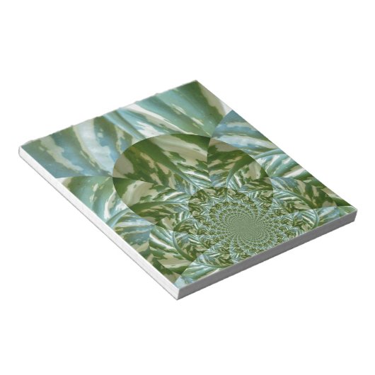 エコグリーン迷彩柄万華鏡のように千変万化するパターンアートプリントデザイン ノートパッド (アングル)