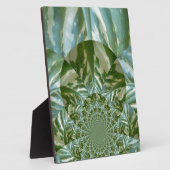 エコグリーン迷彩柄万華鏡のように千変万化するパターンアートプリントデザイン フォトプラーク (側面)