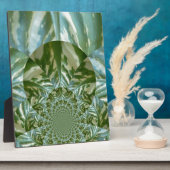 エコグリーン迷彩柄万華鏡のように千変万化するパターンアートプリントデザイン フォトプラーク (側面)