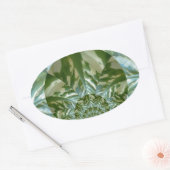 エコグリーン迷彩柄万華鏡のように千変万化するパターンアートプリントデザイン 楕円形シール (封筒)