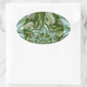 エコグリーン迷彩柄万華鏡のように千変万化するパターンアートプリントデザイン 楕円形シール (バッグ)