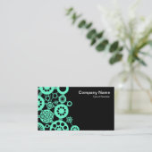 エコシステム – ターコイズオンブラック 名刺 (スタンド正面)