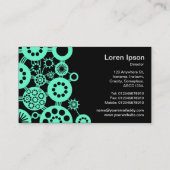 エコシステム – ターコイズオンブラック 名刺 (裏面)