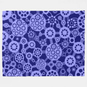 エコシステム – パステルブルーオン深いネイビー フリースブランケット (正面(横))