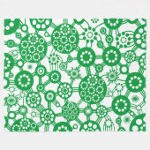 エコシステム – 草の緑（白） フリースブランケット (正面(横))