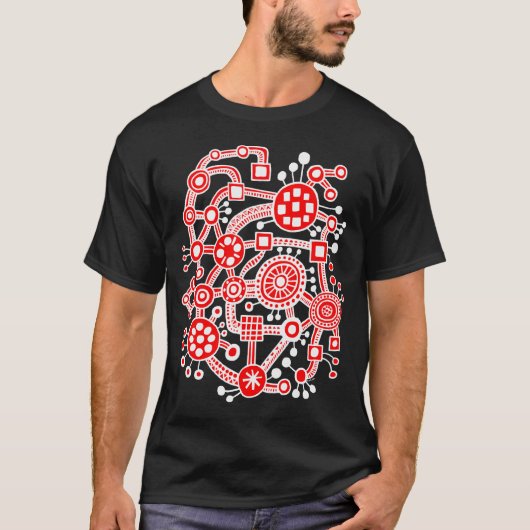 エコシステム III - 白と赤 Tシャツ (正面)