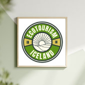 エコツーリズム北欧アイスランドグリーンスロートラベルロゴ ポスター