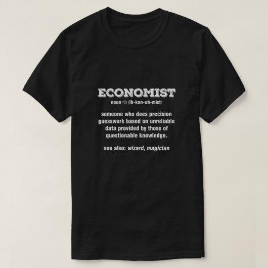 エコノミおもしろいスト定義計量経済学 Tシャツ (デザイン正面)