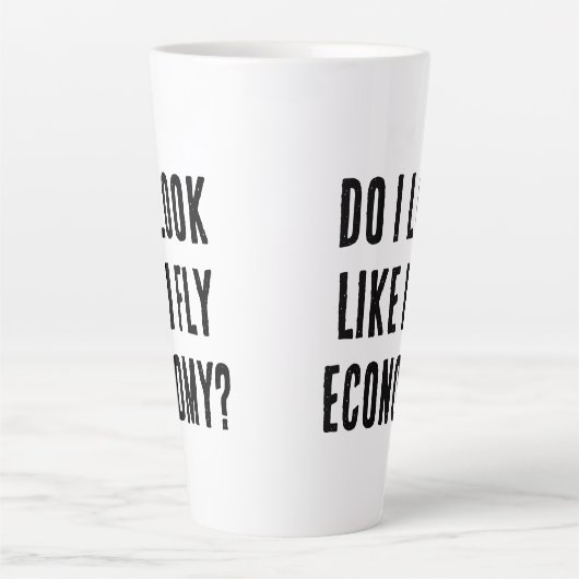 エコノミートラベル引用文を飛ぶように見える カフェラテマグ (正面)