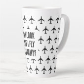 エコノミートラベル引用文を飛ぶように見える カフェラテマグ (右アングル)