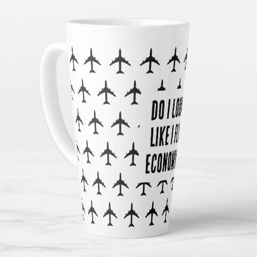 エコノミートラベル引用文を飛ぶように見える カフェラテマグ (左アングル)