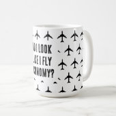 エコノミートラベル引用文を飛ぶように見える コーヒーマグカップ (正面右)
